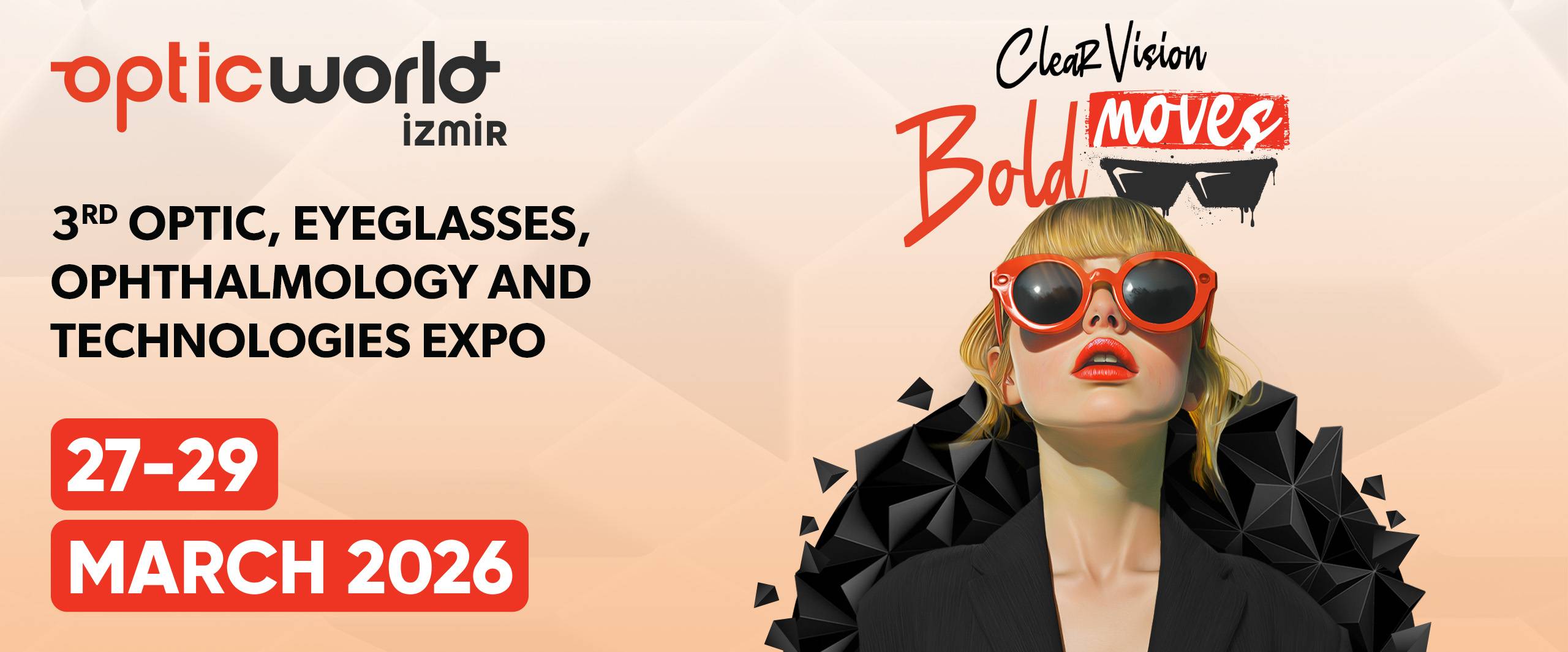 Optic world Izmir 2026 trade show banner